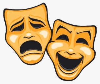 Black And White Stock Dinner Theatre Clipart - Comedy And Tragedy Masks Png #7635419