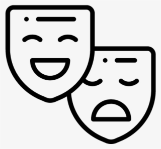 Theater-masks - Line Art #7635453