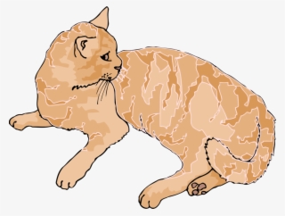 Kitten Whiskers Domestic Short-haired Cat Wildcat Tabby - Cat Laying Down Clipart #7638672