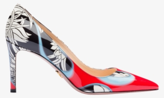 Patent Leather Pumps With Lipstick Print - Basic Pump #7641034