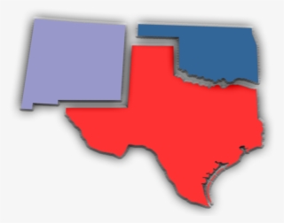 Map Outline Texas Red, New Mexico, Light Blue And Oklahoma, #7642452
