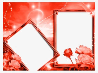 Moldura Para 2 Foto Vermelha #7646771