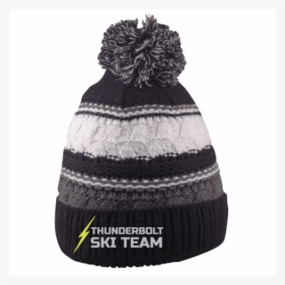 Thunderbolt Loose Knit Pom Beanie - Beanie #7648437