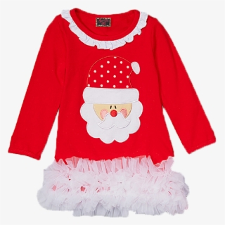 Red Santa Christmas Ruffle Dress - Sweater #7649730