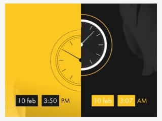 Am/pm Dashed Mobile Screen Flower Black Yellow Contrast - Wall Clock #7649820