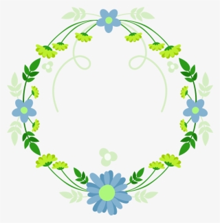 Garland Laurel Wreath Blue Green Fresh Png And Psd - Circle #7650001