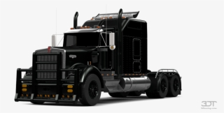 Tuning Of Kenworth W900 Sleeper Cab Truck - Kenworth W900 All Black #7652988