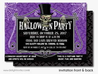 Spooky Skeleton Halloween Party Invitations, Printed - Greeting Card #7654214