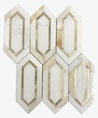 Calacatta With Gold Aluminum Picket Polished - Wood #7654617