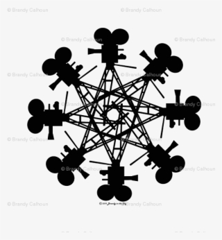 Vintage Movie Camera Kaleidoscope Blk Giftwrap - Paint Shop Pro Preset Shape Free #7655073