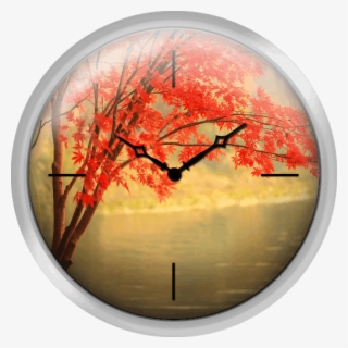 Red Maple Besides River - Circle #7658051