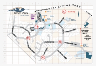 A Map Of The Dinner Plain Bus Stops - Dinner Plain #7658622
