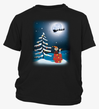 Charlie Brown And Snoopy Christmas Night Light T Shirt - God Save The Queen Wow #7658882