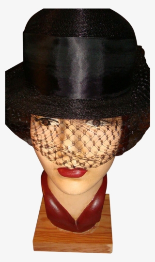 Howard Hodge Original Lady's Black Derby Style Hat - Mask #7659861