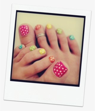 Pretty Colourful Polka Dot Pedicure Mahogany Salon - Polka Dot Toe Nails #7662994