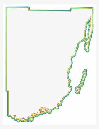 A Rainbow Outline Around A Map Of Miami-dade #7663426