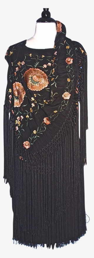 Flapper Dress Chinese Silk Piano Shawl Hand - Day Dress #7663472