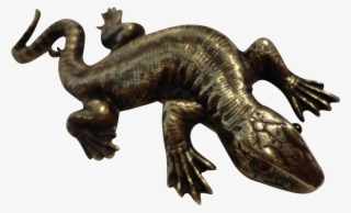 Victorian Silver Plated Komodo Dragon/lizard Brooch - Crocodile #7663518