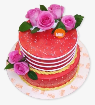Pink & Red Wedding Cake - Birthday Cake #7665349