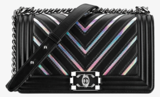 Jpg Black And White Boy Chanel Handbag Lambskin Silver - Chanel #7665478