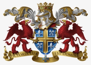 Azure, A Greek Cross Or, Alternating Fleur De Lis And - Crest #7667991