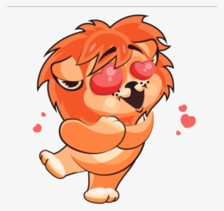 Freetoedit Sticker Stickers Lion Emojis Emoticon Happye - Cartoon Lion In Love #7669166