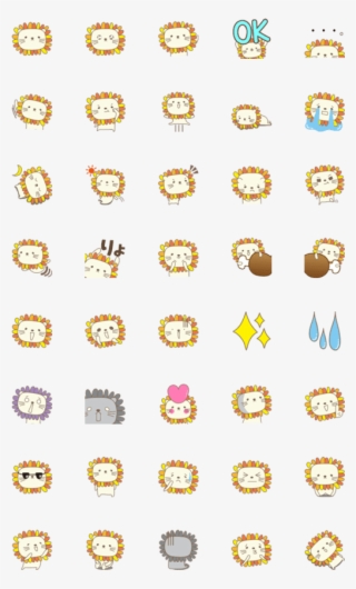 大人かわいいライオン絵文字 Lion Emoji 2-詳細画像 - 白 爛 貓 表情 貼 #7669804