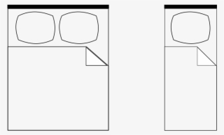 Clipart - Bed - Bed Top View Outline #7670552