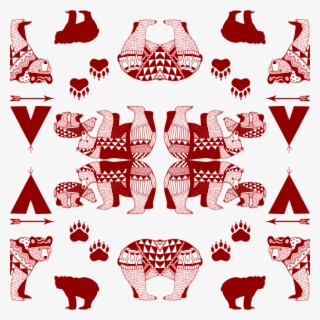 6 Geo Bear Family Indian Tribal Tee Pee Arrow Paw Print #7671593