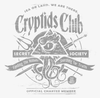 Vector Black And White Cryptids Club Tee Fury Llc - Illustration #7675118