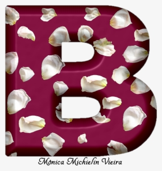 Alfabeto De Pétalas Brancas E Fundo Vinho Png - Cake Decorating #7677258