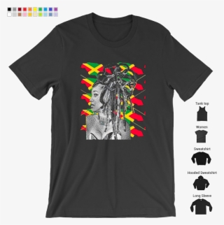 Jamaican Dreadlock Woman Natural Hair Rasta Colors - T-shirt #7679102