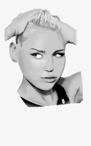 Celebrity Hot Celebs Miley Cyrus Portrait Fanart Wrecking - Sketch #7681028