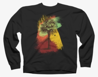 Grunge Palm Tree Paint Brush Strokes - Sweater #7681223