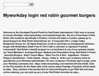Myworkday Login Red Robin Gourmet Burgers Form Fillable - Document #7682604