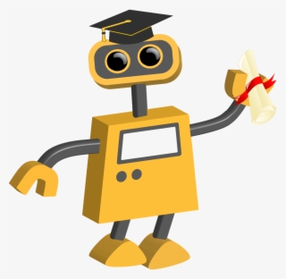 Robot With Graduation Cap - Robot Transparent #7682716