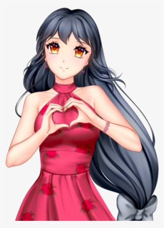 An Anime Girl With Black Hair, Though Not As Colorful - Cartoon #7683571