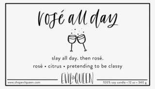 Evil Queen Rosé All Day Candle - Calligraphy #7685542