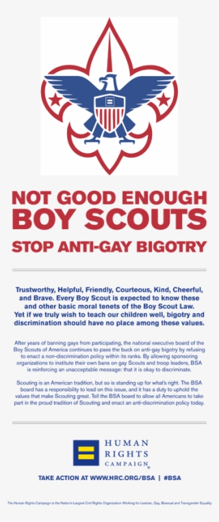 Hrc Says Boy Scouts' Proposal Not Good Enough - Transparent Boy Scouts Of America Logo #7689247