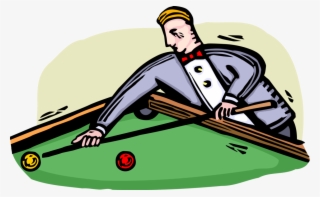 Vector Illustration Of Sport Of Billiards Player Plays - Illustration #7690035