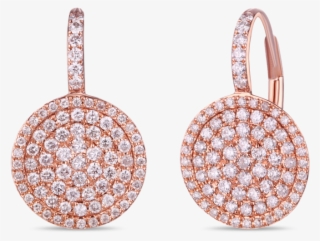 14k Rose Gold Diamond Earrings - Gold & Diamond Ear Ring Png #7690285