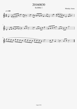 20160830 Scribble - Flamingo Alto Sax Sheet Music #7690660