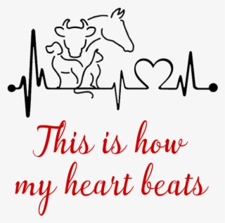 This Is How My Heart Beats - Dog Cat Horse Heartbeat Decal #7691174