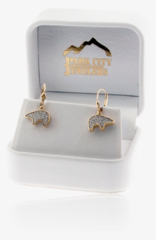 Bear Shaped Pave Diamond Earrings - Earrings #7691310
