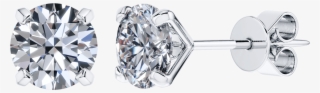 Modern 4 Claw Set Round Solitaire Diamond Studs In - 4 Claw Solitaire Diamond Earring #7691322