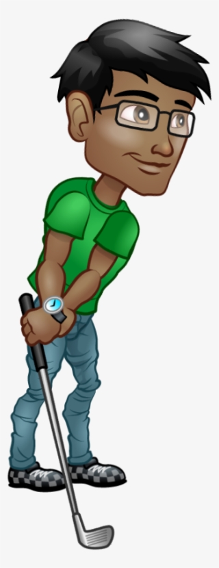 Male-golf Swing - Cartoon #7691368