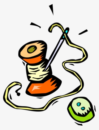 Vector Illustration Of Button With Sewing Needle And - Ago E Filo Png #7694056