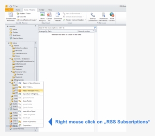 Subscribe To Rss Feed Using Outlook - Outlook 2010 Send Receive #7696223
