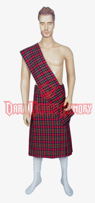 Men's Scottish Kilt With Scarf - Plaid #7697984