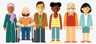 Illustration Showing A Group Of People Side By Side, - Group Of Cartoon People Transparent Background #7698690